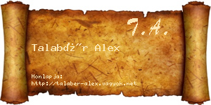 Talabér Alex névjegykártya